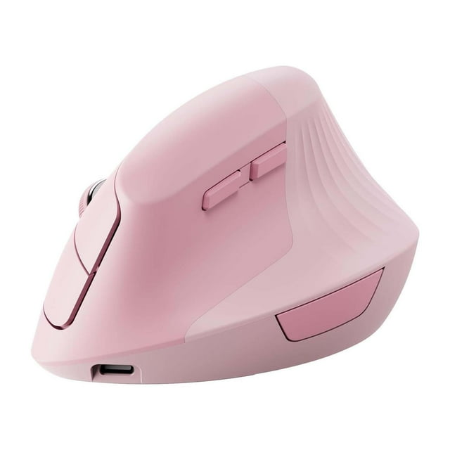 Mouse Vertical zienstar Rosa Ergonómico Inalámbrico Recargable Modo Dual Clic Silencioso