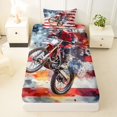 thumbnail image 3 of Manfei Racing Motocross Twin Sheets,Vintage American Flag Bedding,Blue Red White,3 Pieces,1 Fitted Sheet and 1 Pillowcase, 3 of 6