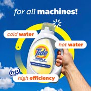 Tide Simply Liquid Laundry Detergent, Free & Sensitive, 85 Loads, 107 fl oz