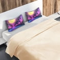 thumbnail image 5 of Yayeee Pillowcase Standard Size Set of 2 Satin Wrinkle Resistant Pillow Case, Purple Neon Road, 5 of 7