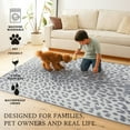 thumbnail image 4 of My Magic Carpet 6' Round Machine Washable Non-Slip Stain-Resistant Area Rug - Miya Leopard Grey, 4 of 6