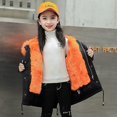 thumbnail image 1 of Abajo Parkas Forro desmontable Cuello de piel real Chaqueta gruesa y cálida - /Black Orange2T, 1 of 4