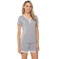 thumbnail image 6 of Purcoar Womens Pajama Sets 2 Piece Short Sleeve Pajamas Loungewear Sleepwear V Neck Tops with Shorts, 6 of 8