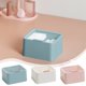 thumbnail image 1 of mfyjkho Caja de maquillaje con tapa, a prueba de polvo, doble compartimento para hisopos desmaquillantes, lápiz labial y accesorios de belleza, organizador de escritorio, 14,5 x 13 x 8 cm, 1 unidad, 1 of 7