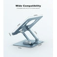 thumbnail image 3 of Tablet Stand for Desk, KEXIN Aluminum Adjustable Universal Tablet Holder - Compatible with iPad, 360°Swivel Base, Blue, 3 of 7