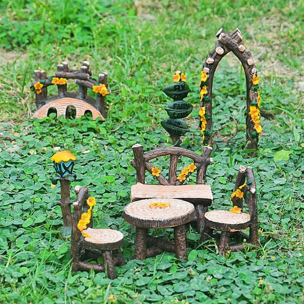 koolsoo 8Pcs Fairy Garden Accessories Miniature Garden Decoration Fairy  Garden Furniture