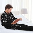 thumbnail image 4 of Wukai Falling Musical Men's Long-Sleeve Pajama Set - Comfortable Sleepwear with Button-Down Shirt and Pants-Medium, 4 of 6