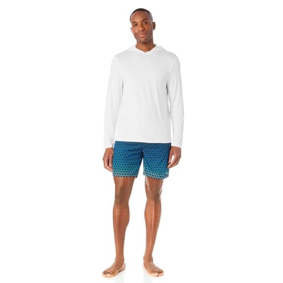 Men's and Big Men's Reebok Long Sleeve Hooded Rashguard, Sizes S-3XL