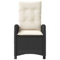 thumbnail image 2 of vidaXL Chaise de Jardin Inclinable avec Coussins en Rotin Poly Noir, 2 of 5
