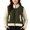 Green, variant on Jackets for Women Patchwork Knit Long Sleeve Quilted Fashion Zipper Cropped Puffer With Pocket Outerwear Trendy Clothes