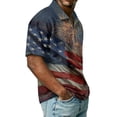 thumbnail image 6 of 4th of July 250th Anniversary Men's Patriotic Zip Short Sleeve Polo Shirt, 1776-2026 Flag Print, Quarter-Zip Collar Commemorative Events Summer Casual Going Out Tops Dark Blue L, 6 of 9