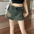 thumbnail image 2 of Women's High Waisted Denim Shorts Sexy Stretchy Jean Cargo Hot Pants Casual Summer Shorts Button Short Jeans Going Out Vacation Bottoms with Pockets, 2 of 8