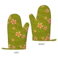 thumbnail image 2 of ZNDUO Kitchen Oven Gloves, Durable Heat Resistant Oven Gloves with Quilted Liner Non-Slip Textured Grip Perfect for BBQ, Baking, Cooking and Grilling, Green Line Floral, 2 of 8