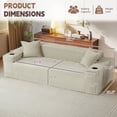 thumbnail image 3 of FFH 80.7" Corduroy Sofa, 3 Seater Boneless Cloud Couch for Small Living Rooms, Apartments and Offices, Camel, 3 of 11