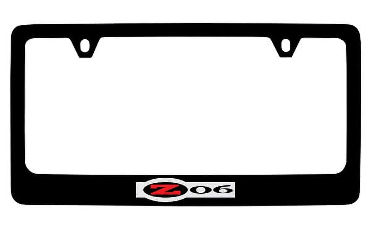 Chevrolet Z71 License Plate Frame - Black Powder Coated Metal, Officially Licensed, With Screw Covers
