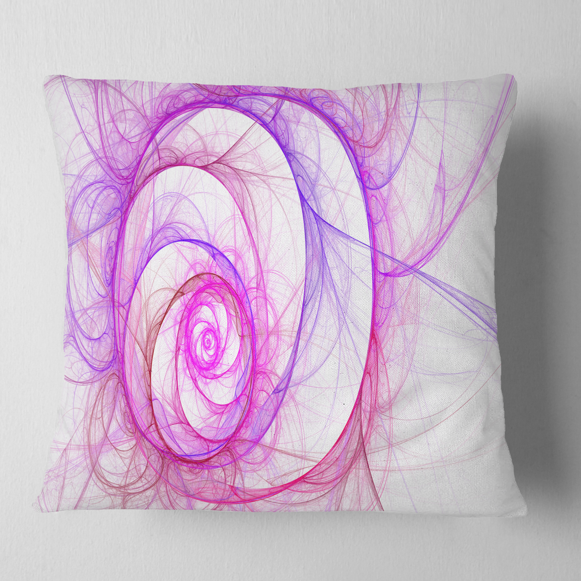 Designart Pink Exotic Flower Pattern - Floral Throw Pillow - 16x16