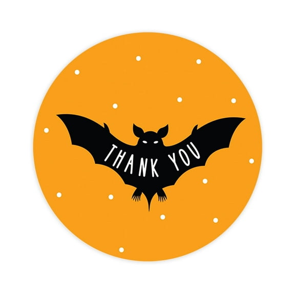 Koyal Wholesale Halloween Thank You Stickers 2 Inch Round 120 Bulk Pk Bat Labels For Halloween Party Favors
