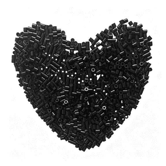 CYFW 1000Pcs Fuse Beads-5Mm Black Melting Beads for Crafts,Bead Bulk Refill. Hair Beads for Kids Girls