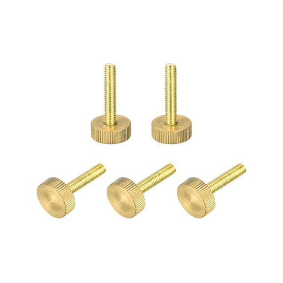 Knurled Thumb Screws, M6x30mm Flat Brass Bolts Grip Knobs Fasteners 5Pack