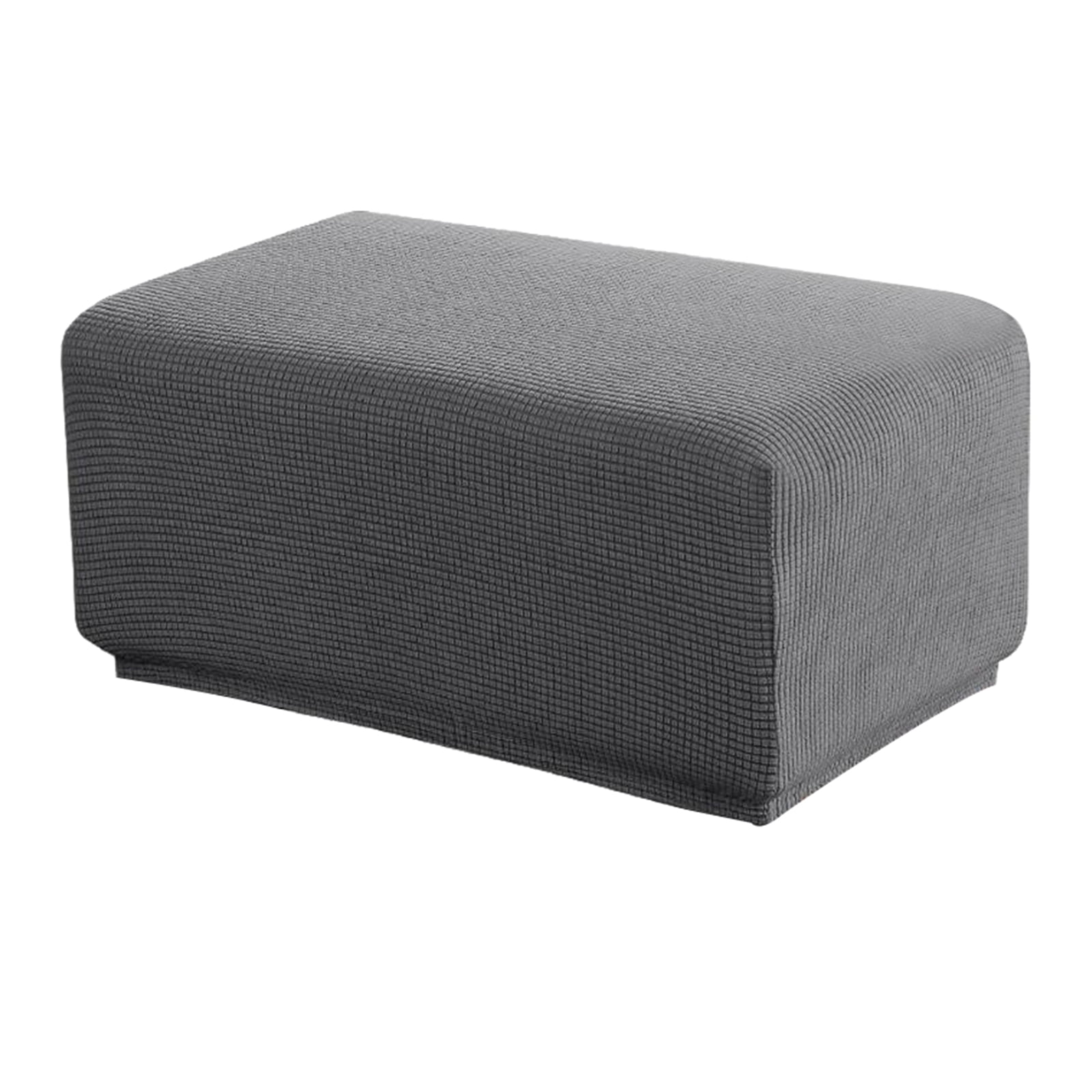 Small Ottoman Pouf Cover Stretch Fabric Footstool Sofa Seat Slipcover ~Gray 