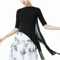 thumbnail image 3 of Aobny Women's Tops Asymmetrical Black Crew Neck Mesh Tees Plus Blouse Tshirt,XXXL, 3 of 4