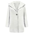 thumbnail image 3 of Duqingm Winter Coat Womens Notched Lapel Collar Double Breasted Pea Coat Winter Wool Blend Over Coats Long Jackets White,S, 3 of 4