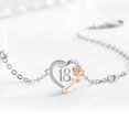 thumbnail image 5 of Coachuhhar 18 Year Old Girl Birthday Gifts 925 Sterling Silver Love Heart Rose Flower Bracelet 18th Jewelry Christmas Gifts for Women Girlfriend Sister, 5 of 7