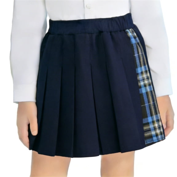 Jalioing Girls School Uniform Skirt Plaid Pleated Athletic Tennis Skirt Elastic High Waist Skirts for Girl 2-12 Years