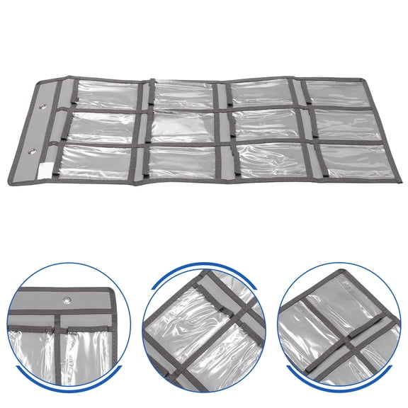 TITINICE Grey Nonwoven Over The Door Closet Hanging Organizer for Electronics and Accessories 1Pc