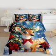 thumbnail image 2 of Castle Fairy 2-Piece Twin Bow Deer Xmas Bedding Set, 2 of 8