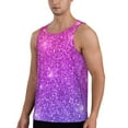 thumbnail image 2 of Easygdp Purple Glitter Men's Tank Top, Sleeveless Muscle T Shirts, Breathable, Quick-Dry, Loose for Gym, Running, Fitness - Small, 2 of 9