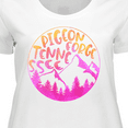 thumbnail image 4 of Inktastic Pigeon Forge, Tennessee- Mountains in Sunrise Colors Women's Plus Size T-Shirt, 4 of 5