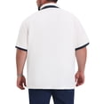 thumbnail image 3 of INSPIRE CHIC Inspired Men's Big & Tall Contrast Color Short Sleeve Button Down Work Formal Polo Shirts XL White, 3 of 4