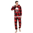 thumbnail image 4 of Holiday Family Pajamas Matching Sets Christmas PJs with Mama Bear Printed Romper Plaid Pants Sleepwear, 4 of 10