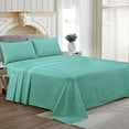 thumbnail image 2 of CCNY 1000 TC Egyptian Cotton Bed Sheets, 4Pc Sheet Set - 1 Fitted Sheet, 1 Flat Sheet & 2 Pillowcases 15 Inch Deep Pocket (Short Queen-Aqua Green), 2 of 8