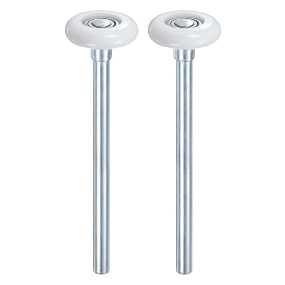 Uxcell 2-Pack Nylon Garage Door Rollers, 1.8" Garage Door Wheels 6.6" Stem, Stamped Bearings for Garage Doors, White