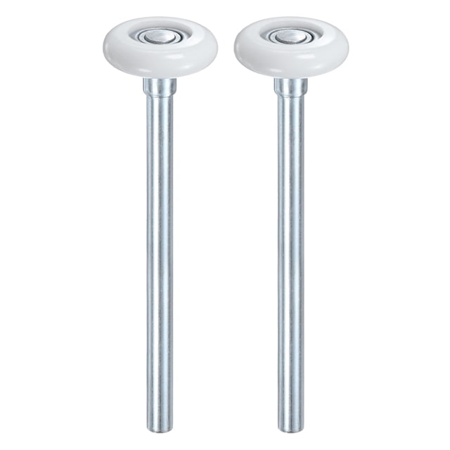 Uxcell Rouleaux de Porte de Garage en Nylon Lot de 2, Roues de Porte de Garage 1.8 Pouces Tige 6.6 Pouces, Roulements Estampés pour Portes de Garage, Blanc