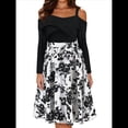 thumbnail image 2 of Vestido Floral de Corte A, Larga, Hombros Descubiertos y Corte Entallado para Mujer, y Otoño S, 2 of 8