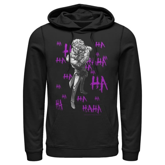 Men's Batman Joker Ha Ha  Pull Over Hoodie Black 2X Large
