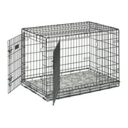 MidWest Homes for Pets QuietTime Reversible Dog Crate Pan Cover, 36 inch, Fleece, Gray Floral