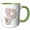 Green/White, variant on 3drose, Cute Pink Unicorn Monogram Initial P, 11oz Two-tone Yellow Mug