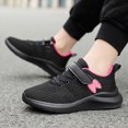 thumbnail image 5 of NOLDARES Kids Sneakers Running Lightweight, Breathable knit upper, Hook-and-loop, Cushioned foam insole, Boys Girls athletic tennis shoes(Hot Pink,5.5), 5 of 8