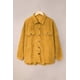 thumbnail image 1 of ABPHQTO Abrigo camisero de pana amarillo de manga larga con botones para mujer, 1 of 5