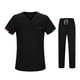thumbnail image 2 of Conjunto De Batas Médicas Para Hombres Y Mujeres, Moderno, Duradero, Clásico, Cómodo, Suave, Uniforme De Enfermería M Negro, 2 of 8
