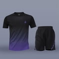 thumbnail image 2 of Men’s Active Quick Dry Crew Neck T Shirts | Athletic Running Gym Workout Short Sleeve Tee Set Big and Tall Size M-5XL Purple, 2 of 5