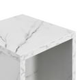 thumbnail image 5 of Convenience Concepts Northfield Admiral Square End Table, White Faux Marble, 5 of 7