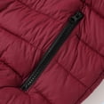 thumbnail image 5 of Teens Winter Outwear Jackets Color Block Casual Sports Warm Coats Boys Girls Thick Padded Zip up Hooded Outwear for Kids Wine 8-9Y, 5 of 5