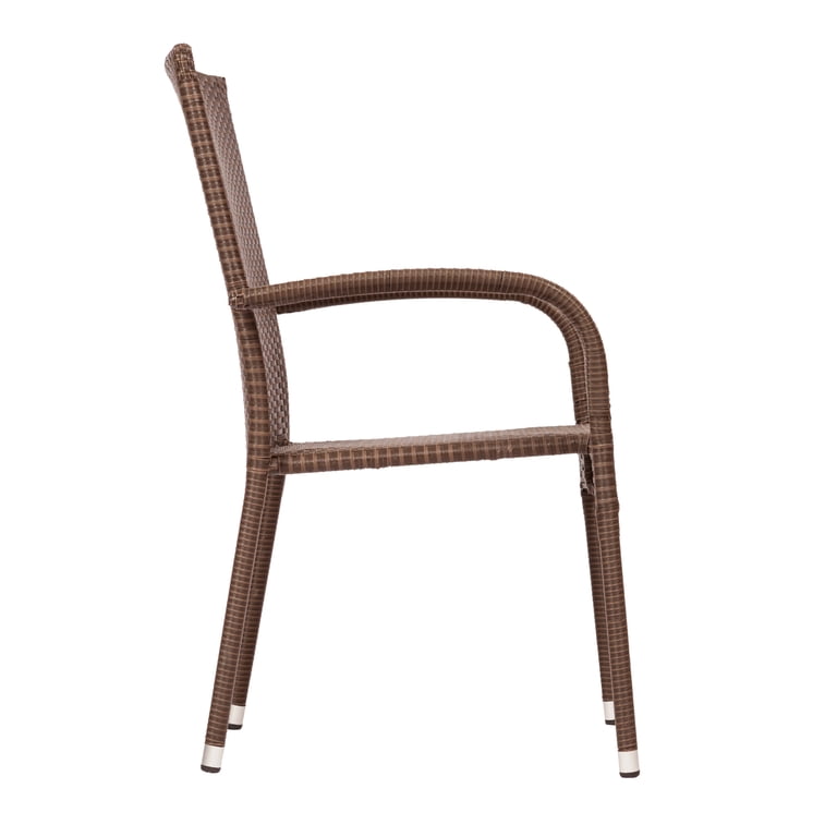 Patio Sense Morgan Wicker Dining Chairs, Brown, Set of 4 photo 8