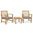 thumbnail image 3 of Topcobe 3 Pieces Outdoor Furniture Set with Stable Acacia Wood Frame, Patio Furniture Sets, Gray, 3 of 6