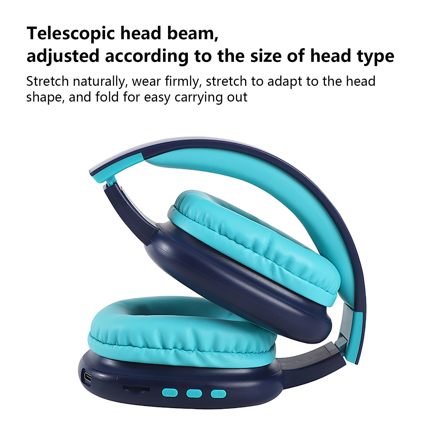 Wireless Headset with Mic for Work, Bluetooth Headset with AI Noise Cancelling Microphone, 65Hrs Working Time Wireless Headset with Microphone for Work from Home/PC/CallCenter/Computer/Laptop(Navy)